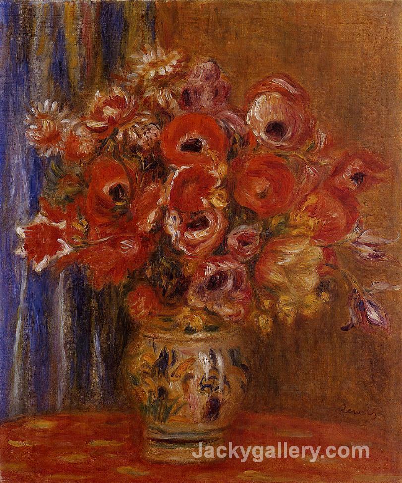 Vase of Tulips and Anemones by Pierre Auguste Renoir paintings reproduction
